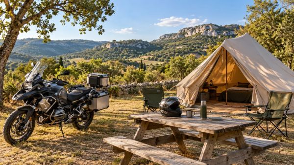 Un camping convivial pour motards en Drôme